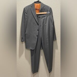 Ben Sherman Gray Pinstripe Blazer and Pants 100% Wool